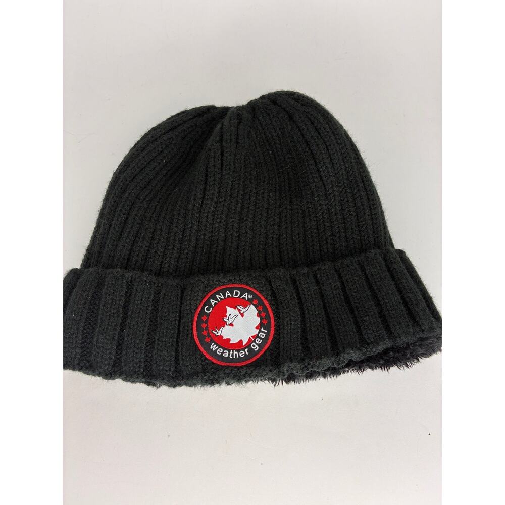 Canada Weather Gear Beanie Hat Men's Black Acrylic Fleece Lined